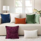 decorUhome Summer Chenille Soft Cozy Throw Pillow Covers 22x22 Set of 2, Modern Farmhouse Boho Velvet Decorative Euro Sham Pillow Cases with Stitched Edge for Couch Sofa Bed Home Decor, Aqua Haze