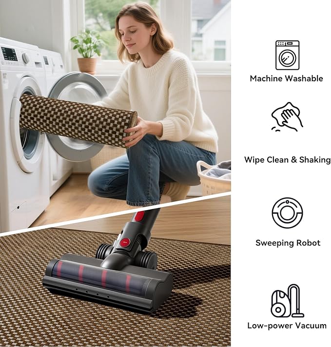 2x8 ft Hallway Runner Rug Extra Long Boho Woven Kitchen Runner Rugs Mat Non Slip Washable, Soft Entryway Laundry Floor Carpet for Indoor Backdoor Bedroom Hallway Living Room, Dark Brown/Coffee