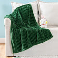 MIULEE Fleece Blanket, Durable Plush Fuzzy Extra Soft Warm Cozy Dark Green Striped Flannel Throw Blanket for Couch Sofa Bed 30"x40"