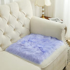 Softlife Square Faux Fur Sheepskin Chair Cover Seat Cushion Pad Super Soft Area Rugs for Living Bedroom Sofa (1.6ft x 1.6ft, Lavender) 1 pack