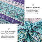 Xruibed Boho Quilt Set Queen,Purple Teal Bohemian Quilt Coverlet 3PCs Soft Microfiber Lightweight Bedspread with 2 Pillowcases for All Season (Queen Size 90"x96")