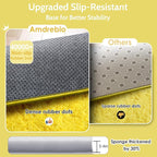 Amdrebio Yellow Circle Round Rug 6Ft for Living Room Bedroom, Fluffy Fuzzy Shag Furry Area Rugs for Baby Kids Room Decor Aesthetic, Cute Plush Kawaii Carpet for Classroom Nursery Teen Girls Boys