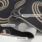 Tangsoo Easy Jute Rug 6x9 Washable Area Rugs for Living Room,Non Slip Indoor Outdoor Carpet,Farmhouse Modern Black Large Throw Mat for Office Balcony Backyard Dining Room Sunroom