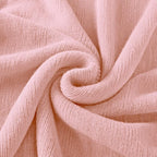 Homiest Decorative Knitted Throw Blanket with Fringe, Lightweight Acrylic Knit, Soft & Cozy Tassel Blanket for Couch, Sofa, Bed (Baby Pink, 50 x 60 Inch)