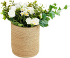 2pack Small Hanging Basket-Cotton Rope Wall Basket with Handle, Hanging Storage Baskets, Shelf Baskets Storage Bin Closet Organizer - 6.3" x 7", Woven Plant Basket (Jute)