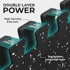 bemaxx Gym Mats Set - 18 pcs EVA Interlocking Foam Floor Tiles (12.6"x12.6"x0.4") 18sqft Protective Gym Flooring Sports Home Workout Exercise Mats Puzzle Garage Fitness Play-Room Pool Treadmill Bike