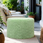 Round Pouf Ottoman 20 x 20 x 14 Inches Boho Poof Home Decor Floor Pouffe Ottoman Foot Rest for Couch Sofa Bean Bag Chairs Living Room Bedroom (Muted Green)