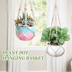 Bohemian-Style Macrame Plant Hanger Fits pots Sized from 4 to 15 inches in Diameter, Ideal for Hanging planters for Indoor Plants. Hanging Plant Holders is a Perfect Choice.(POTS NOT Included)
