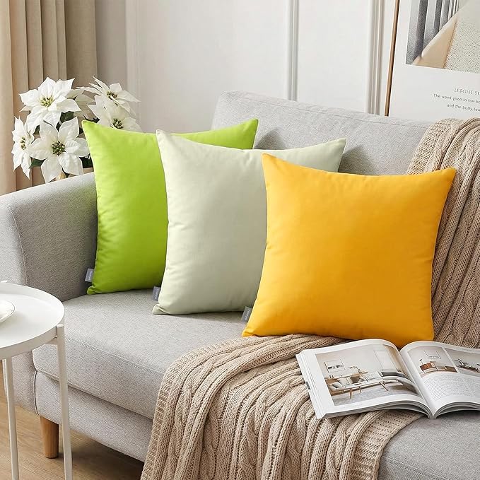 Thmyo 4-Pack 100% Cotton Comfortable Solid Decorative Throw Pillow Case Square Cushion Cover Pillowcase Sublimation Blank Pillow Covers DIY Throw Pillowcase for Sofa(18x18inch/45x45cm,Beige)