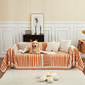 ROOMLIFE Chenille Couch Cover Minimalist Anti-cat Scratch Soft Chenille Sofa Towel Blanket Four Season Use Dust-Proof Sofa Towel Blanket,Pet Furniture Protector, Orange 71"x150"
