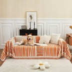 ROOMLIFE Chenille Couch Cover Minimalist Anti-cat Scratch Soft Chenille Sofa Towel Blanket Four Season Use Dust-Proof Sofa Towel Blanket,Pet Furniture Protector, Orange 71"x150"