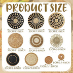 11 Pcs Boho Hanging Wall Basket Decor Handmade Woven Basket Wall Decorative Boho Wicker Baskets Placemats Round Farmhouse Bulrush Art for Rustic Home Decorations Christmas Gift(Assorted)