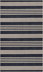 Lahome Elance Striped Easy Jute Washable Rug, 3x5 Outdoor Porch Patio Entryway Rug Indoor Outdoor Carpet for Living Room, Farmhouse Neutral Non Slip Black Carpet for Backyard Bedroom Kitchen