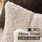 Foindtower Set of 2 Curly Teddy Wool Faux Fur Pillow Covers Decorative Boucle Textured Lumbar Throw Pillow Accent Pillowcases Sheepskin Cushion Case for for Chair and Couch 12"x20" Neutral Cream