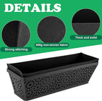 Adnee 4 Pcs 24 Inch Fabric Plant Window Box Liners-Rectangular Non-Woven Planter Basket Liner-Black Felt Flower Hanging Basket for Outdoor Garden Wall Hanging Planter Flower Vegetables