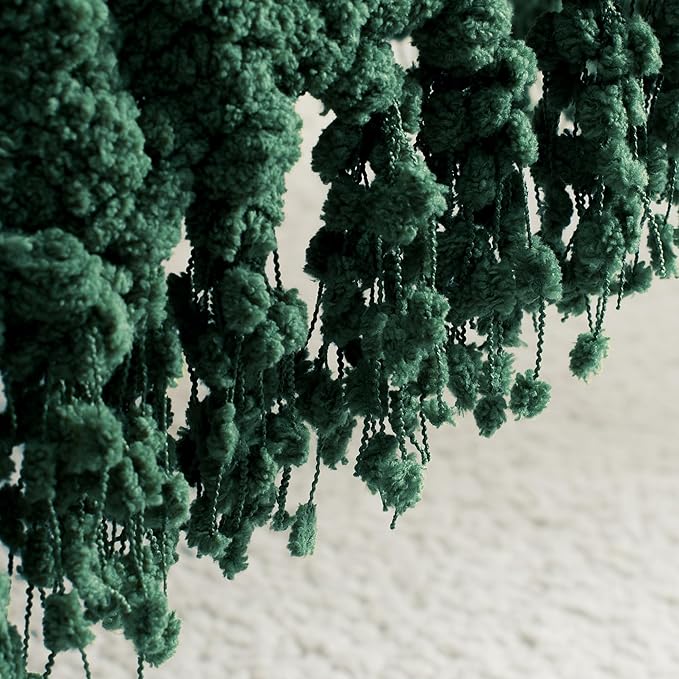 Throw Blanket for Couch, Dark Green Luxury Knitted Throws 60"x80", Textured Blankets with Handmade Fringe Tassels for Bed Sofa Decorative, Chunky Soft Farmhouse Boho Home Decor
