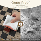 Checkered 4 ft Easy Jute Round Rug, Washable Small Rugs for Entryway Patio, Farmhouse Textured Diamond Non Slip Non Shedding Indoor Outdoor Circle Carpet for Kitchen Porch