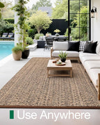 LUMI 8x10 Jute Area Rug for Living Room, Natural Handwoven Rugs Non Slip, Farmhouse Braided Carpets No Shedding for High Traffic, Dining Room, Indoor, Outdoor, Patio