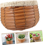 VICASKY Hand Woven Rattan Plant Pot Decorative Flower Basket for Use for Succulents Cacti and Flowers with Craftsmanship