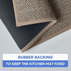 Artoid Mode Washable Non-Skid Rubber blend Kitchen Rugs and Mats Set of 2, Rubber Backing Kitchen Mats for Floor Kitchen Front of Sink Home Decor - 17x29 and 17x60 Inch