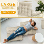 Jerify Floor Pillow Cushions Large Round Square Large Meditation Floor Pillow for Classroom Adult Meditation Picnic Party Seating Learning Daycare School(Square,Beige,2 Pcs)