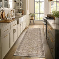 2'x6' Washable Runner Rug Utral Soft Lightweight Vintage Boho Distressed Non-Slip Backing,Low Pile Stain Resistant Farmhouse Rug for High-Traffic Hallway, Kitchen & Laundry