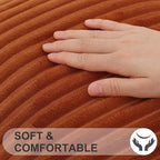 Simmore Decorative Spring Throw Pillow Covers 18x18 Set of 2, Soft Natural Plush Flannel Double-Sided Fluffy Couch Pillow Covers for Sofa Living Room, Rust