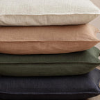 Foindtower Pack of 2, Decorative Linen Solid Throw Pillow Covers Soft Accent Cushion Case Farmhouse Neutral Pillowcase for Chair Couch Sofa Bedroom Living Room Home Decor 26 x 26 Inch Dark Olive Green