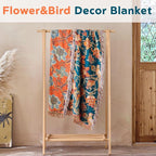 Boho Throw Blanket 50"x60" 100% Cotton Couch Blanket, Breathable Lightweight Spring Decorative Reversible Blankets with Fringe for Sofa Chair Bed Vintage Decor