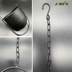 Metal Hanging Planters for Indoor and Outdoor Plants (Black)
