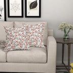 4th of July Floral Pillow Covers 22x22 Set of 2 Vintage Rustic Old Style Navy Blue Red White Flower Print Decorative Outdoor Pillowcases Patriotic Throw Cushion Case Decor for Couch Sofa Bed