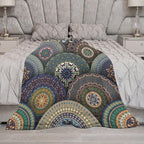 Indian Bohemian Throw Blanket Mandala Design Colorful Boho Floral Pattern Paisley Blanket for Sofa Bed Couch Chair Or Dorm 50"x60"