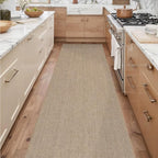 Easy Jute Rug 2.5x8: Indoor Outdoor Natural Boho Area Rugs for Hallway Patio Non Slip - Farmhouse Neutral Contemporary Carpet Mat for Entryway Kitchen Laundry Room Bedroom Washable