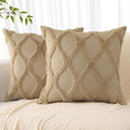 decorUhome Spring Euro Sham Throw Pillow Covers 26x26 Inch Set of 2, Soft Plush Faux Fur Wool Khaki Accent Couch Pillow Covers for Modern Farmhouse Bed Sofa Living Room