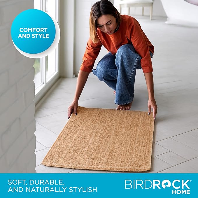 BIRDROCK HOME 3x5 Jute Rug – All-Natural, Soft & Durable – Perfect for Entryways, Kitchens, or Layering – Classic Neutral Tones, Handcrafted & Braided