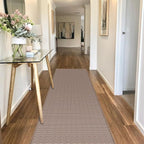 Kitchen Runner Rugs Non Skid Washable, 6ft Absorbent Jute Kitchen Rug Carpet, Braid Hallway Floor Sink Mat Non Slip, Light Brown