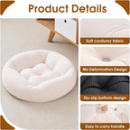 4Pcs Floor Pillows for Adults, Meditation Cushions, Large Round Sitting Cushion Living Room Memory Foam Pillow for Sitting(4, Beige, 22x22x6 Inch)