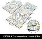 Arttown Boho Anti-Fatigue Kitchen Rug Set of 2 Cushioned Floor Standing Mat Waterproof Non-Slip Mat and PVC Ergonomic Comfort Foam Rug
