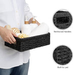 StorageWorks Small, Pantry Baskets, Wicker Storage Baskets for Organizing, Pantry Organizers and Storage, Black, 2-Pack