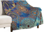 Boho Floral Throw Blanket Retro Mandala Flower Vintage Mystical Dream Style Theme Blanket for Sofa Bed Couch Chair Or Dorm 40"x50"