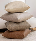 Pack of 4 Oversized Faux Leather Neutral Decorative Throw Pillow Covers 26x26 inch, Soft Modern Boho Luxury Waterproof Floor Cushion Cases, for Outdoor Lounge Sofa Couch Bed Home Decor