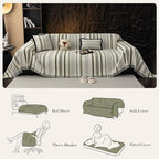 Striped Couch Cover Blankets, Boho Couch Covers, Sofa Blanket Cover for Dogs, Large Couch Covers for Loveseat Sofa, Chenille Sofas Covers Washable Sectional(1pc/Green/71 x 118")