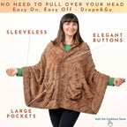 Boho Chic Wearable Blanket -No Sleeves Drape&Go- Poncho Blanket Wrap Shawl - Gifts for Grandma and Mom