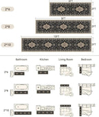 Area Rugs 2'x8' Runner Rug Non Slip Washable for Kitchen Hallway Bedroom Beside Laundry Room Bathroom Rug, Floor Carpet, Black Brown Neutral Dark Tan