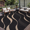 Tangsoo Easy Jute 6x9 Washable Area Rugs for Living Room,Black Non Slip Indoor Outdoor Carpet,Farmhouse Modern Large Throw Mat for Office Balcony Backyard Dining Room Sunroom