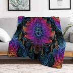 Mandala Boho Throw Blanket Colorful Floral Bohemian Blanket for Sofa Bed Couch Chair Or Dorm 50"x60"