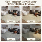 GENIMO 6x9 Area Rug for Living Room, Washable Vintage Floral Low-Pile Non-Slip Large Carpet for Bedroom Dining Room, Stain Resistant Botanical Indoor Rug (Beige)