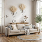 2 Pieces Wall Decor Hanging Planters with Artificial Plants Metal Hanging Vase Indoor Plants Holder Modern Boho Wall Art for Bathroom Bedroom Living Room Decor(Silver,Pampas Grass)