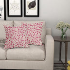 Hot Pink Floral Pillow Covers 16x16 Set of 2 Vintage Rustic Old Style Cute Small Flower Pink Cream Print Decorative Outdoor Pillowcases Farmhouse Throw Cushion Case Decor for Couch Sofa Bed