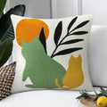 JASEN Boho Textured Throw Pillow Covers 18x18 Cute Absract Cat Tufted Pillow Covers Aesthetic Decorations Cushion Case for Bed Couch Sofa Home Decor（Only 1 Pillow Cover）